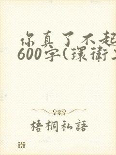 你真了不起作文600字(环卫工人)