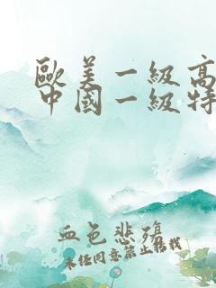 欧美一级高清片中国一级特黄大片