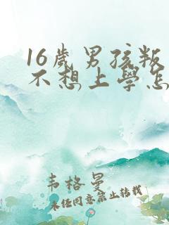 16岁男孩叛逆不想上学怎么办