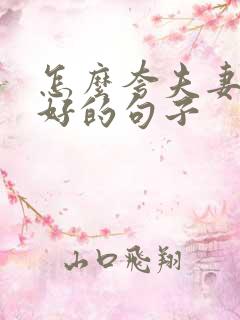 怎么夸夫妻感情好的句子