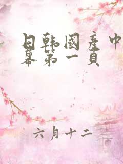 日韩国产中文字幕第一页