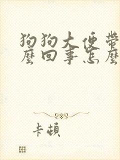 狗狗大便带血怎么回事怎么办