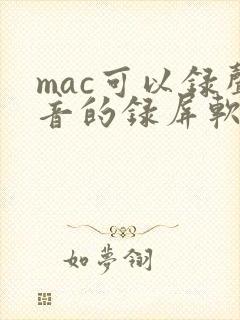 mac可以录声音的录屏软件