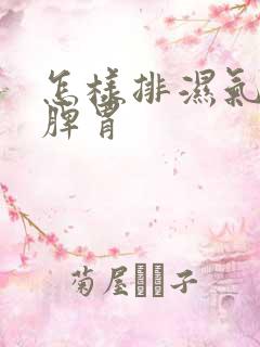 怎样排湿气调理脾胃