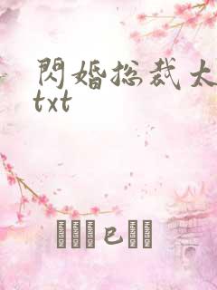 闪婚总裁太霸道txt