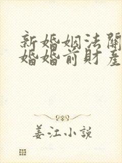 新婚姻法关于离婚婚前财产分割的规定