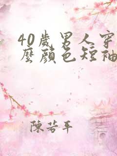 40岁男人穿什么颜色短袖好看