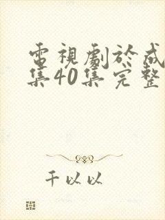 电视剧于成龙全集40集完整版免费观看