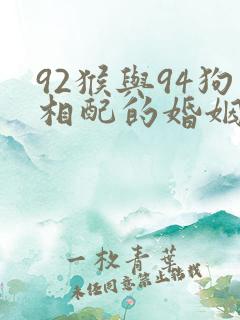 92猴与94狗相配的婚姻如何