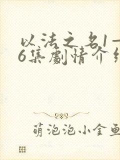 以法之名1—36集剧情介绍