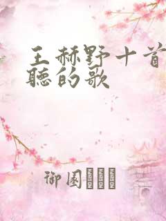 王赫野十首最好听的歌