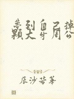 梦到自己掉了一颗大牙周公解梦