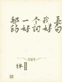 那一个我长大了的好词好句摘抄