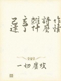 己亥杂诗作者表达了什么情感