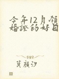 今年12月领结婚证的好日子