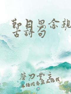 节日思念亲人的古诗句