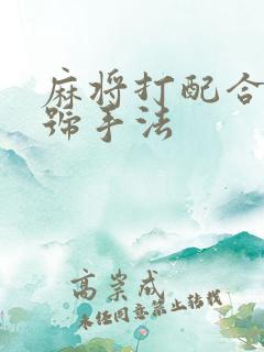 麻将打配合牌暗号手法