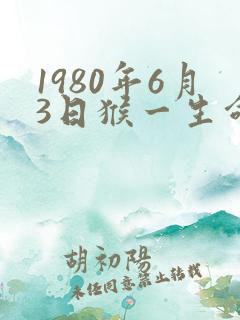 1980年6月3日猴一生命运如何