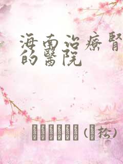 海南治疗肾病好的医院