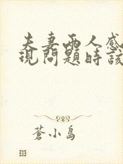 夫妻两人感情出现问题时该怎么办