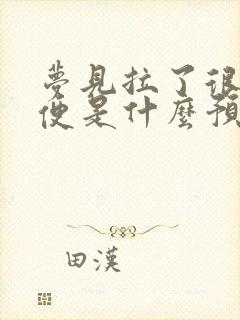 梦见拉了很多大便是什么预兆