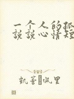 一个人的孤独的说说心情短语