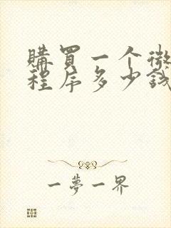 购买一个微信小程序多少钱