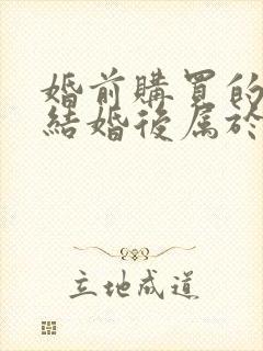 婚前购买的房子结婚后属于共同财产吗