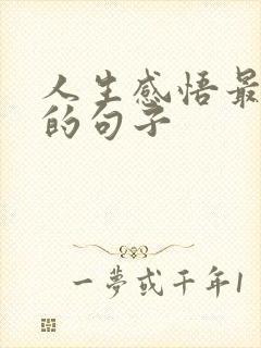 人生感悟最精辟的句子