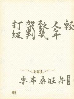 打架致人轻伤一级判几年