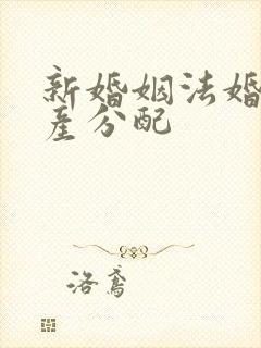 新婚姻法婚前财产分配