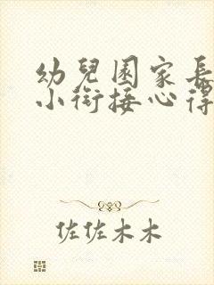 幼儿园家长会幼小衔接心得