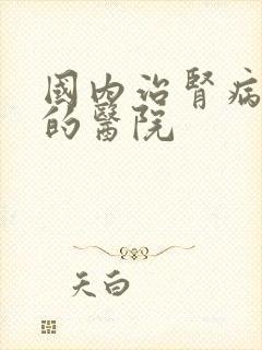 国内治肾病最好的医院