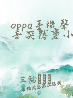 oppo手机声音突然变小了怎么恢复正常