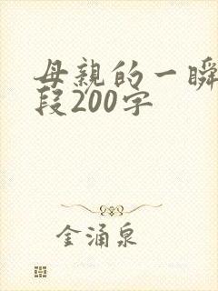 母亲的一瞬间片段200字