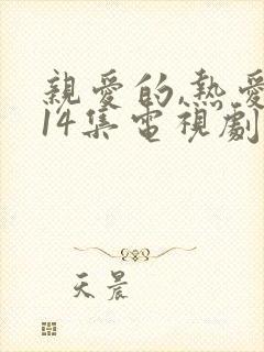 亲爱的,热爱的14集电视剧全集免费观看