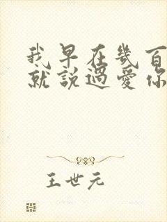 我早在几百年前就说过爱你歌词