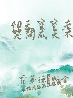 40天宝宝老是哭闹成天不睡觉