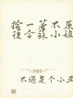 拾一著不原谅不复合苏小姐独美