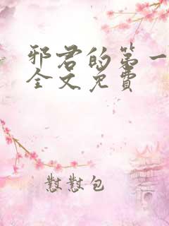 邪君的第一宠妃全文免费