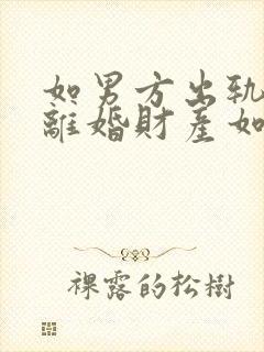 如男方出轨提出离婚财产如何分配