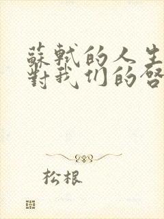 苏轼的人生态度对我们的启示