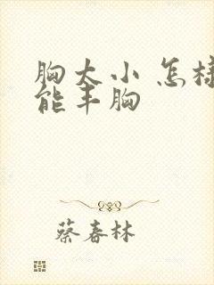 胸太小 怎样才能丰胸