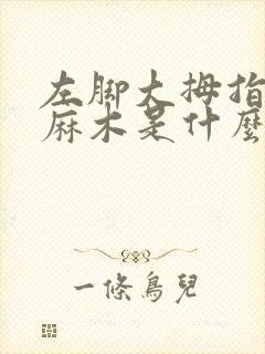 左脚大拇指内侧麻木是什么原因