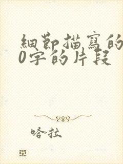 细节描写的300字的片段