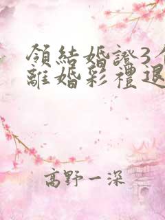 领结婚证3个月离婚彩礼退吗