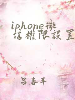 iphone微信权限设置在哪里