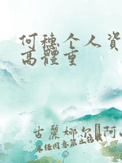 何穗个人资料身高体重