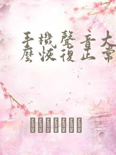 手机声音大了怎么恢复正常