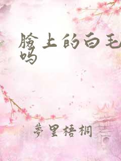 脸上的白毛能拔吗